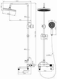 Esbano Система душевая Celine (DS-MB) 115/175 черный матовый – фотография-2